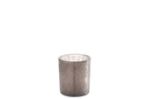 Porte-lampe en T verre cylindrique brillant/mat brun antique - (76236)